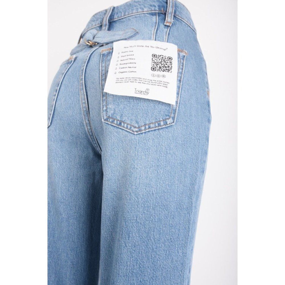 Triarchy Womens Ms Triarchy Jeans Cinched High Rise Straight Sz 25 Light indigo - Picture 6 of 7